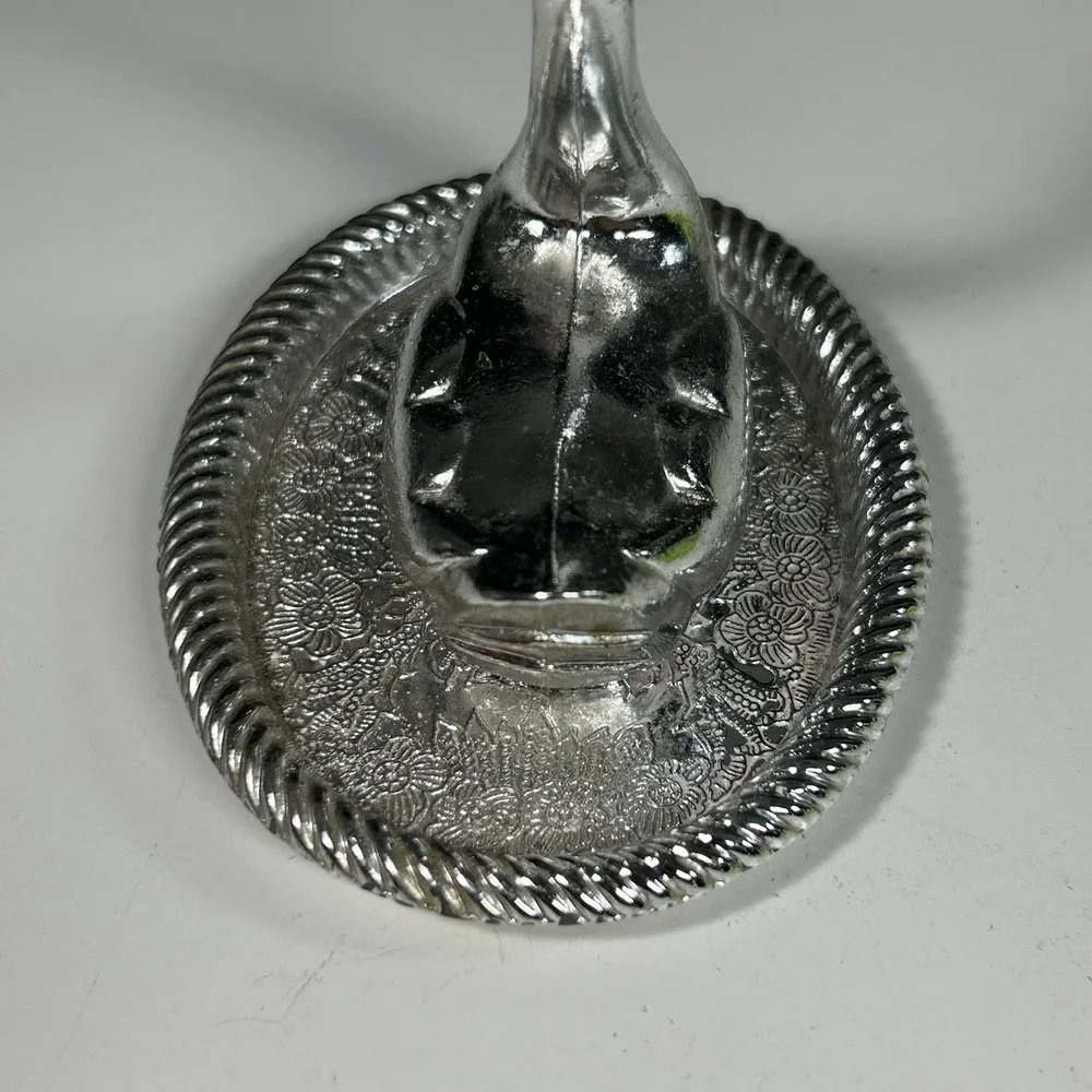 Vintage Swan Silver Plated Ring Holder Trinket Tray Hong Kong READ